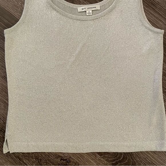 St. John sleeveless silver sweater - Picture 5 of 11
